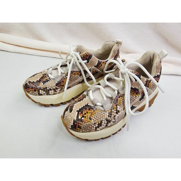 Steve Madden Size 5.5 Womens Snake Print Endurance Platform Low Lace Sneakers - Picture 10 of 14